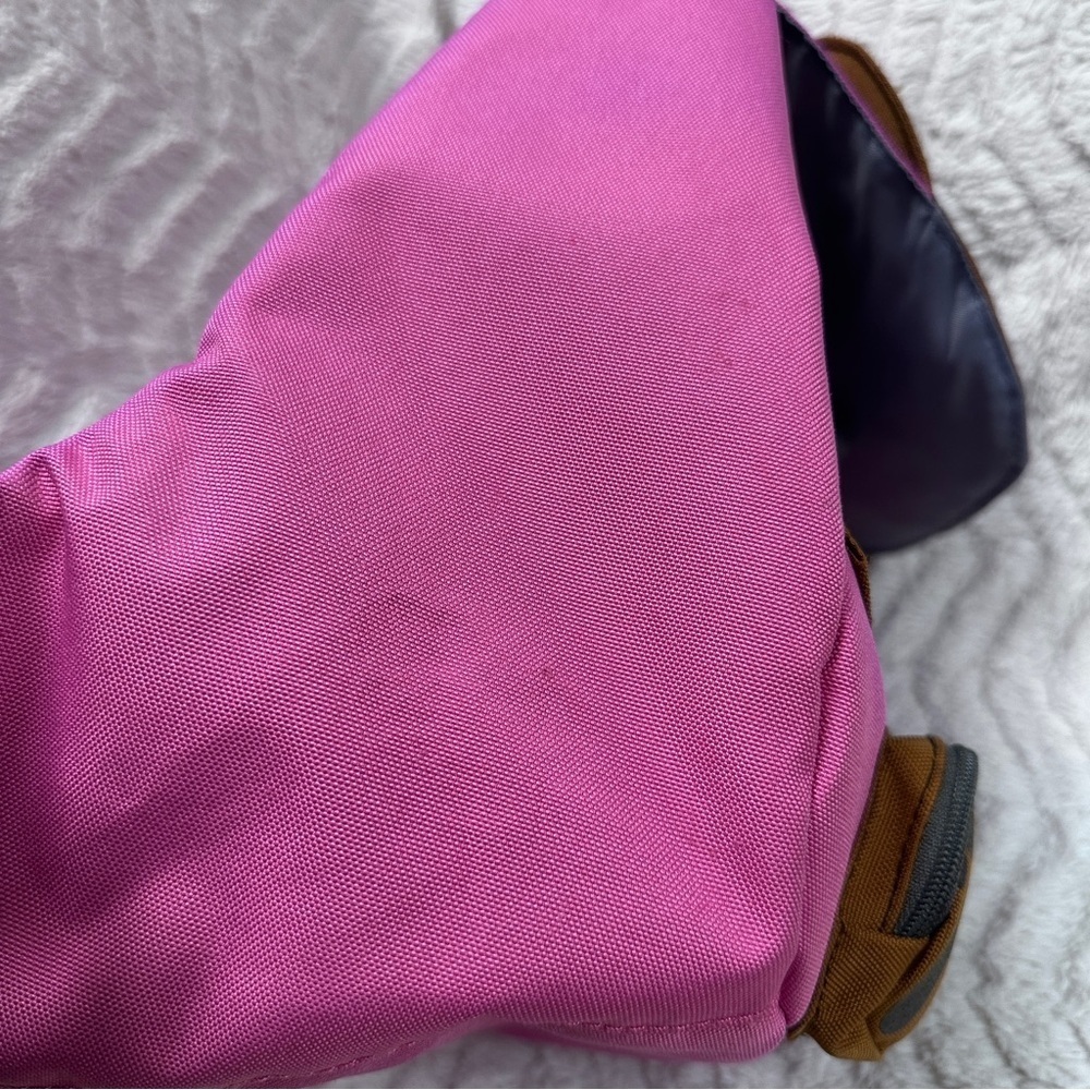 LL Bean Teddy Bear Backpack pink & blue, super cute! kids, zipper pockets - Picture 9 of 9